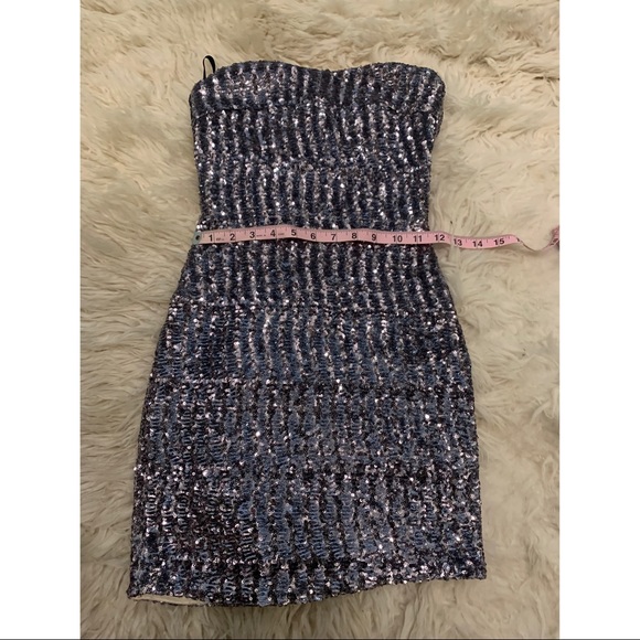 Ark & Co Silver Sequined Mini Dress - Picture 10 of 11